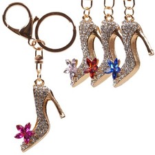 Gold  Crystal Bag Charm/Keyring High Heal Faux Gems 4 Colours Bling
