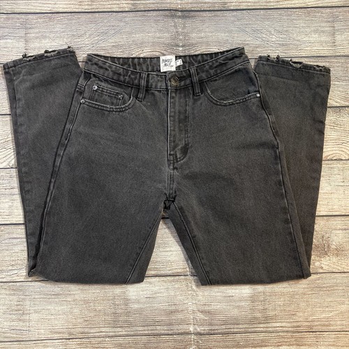 Princess Polly Women’s US 4 Black Wash Demin Jeans High Rise Straight Leg - Picture 3 of 8