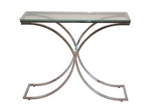 moderner Konsolentisch verchromt design Konsole edler Beistelltisch geschwungen