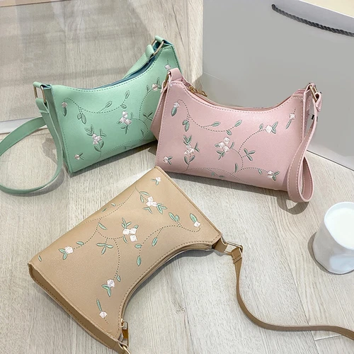 Damen Schultertasche Spitze Blumen Handtasche Hobo Bag weiches PU Leder Mädchen Handtasche - Bild 4 von 38