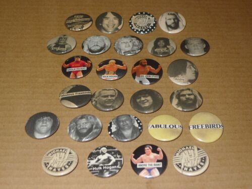 WRESTLING Pinback Button LOT hulk hogan WWF Michael Hayes FABULOUS FREEBIRDS