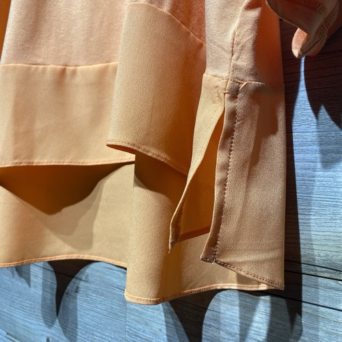 Chico’s Wendi Tunic Top Chiffon Hem Slinky 3/4 Sleeve Stretch Size 4/XXL Peach - Picture 4 of 7