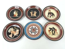 6 Vintage Greek Mythology Wall Hang Hand Painted Greece Greek Plate Plaque 