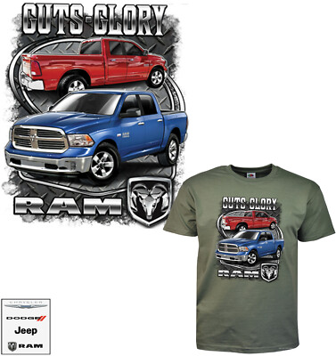 Dodge Ram Hemi T-Shirt licensed US-Car classic american Truck Logo *0032 oliv