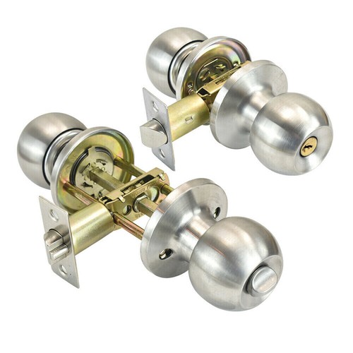 Stainless Steel Round Knobs Entrance Lock Door Entry Locks with Key UK STOCK - Picture 5 of 14