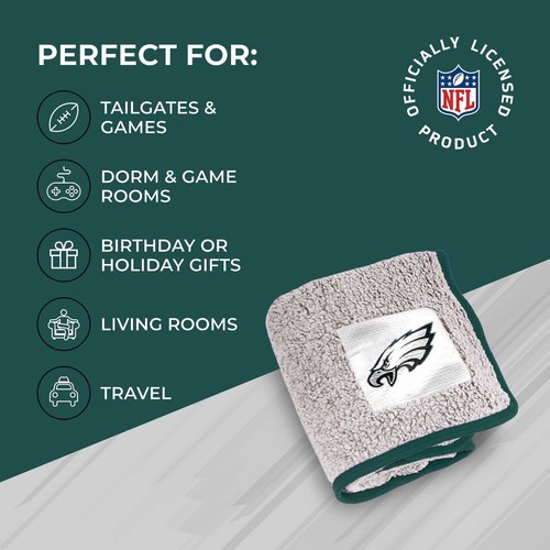 Northwest NFL Philadelphia Eagles Soft Two Tone Sherpa Throw, 50" x 60" Blanket - Picture 4 of 6