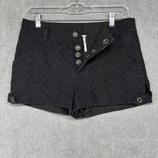 Free People Shorts Womens 0 Black Lace Button Fly