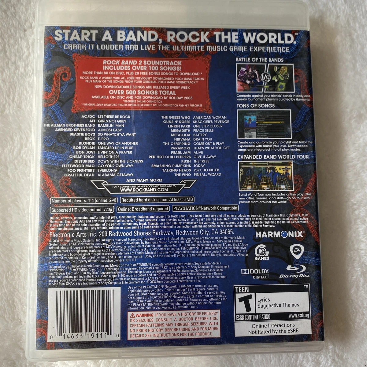 Rock Band 2 PS3 Sony PlayStation 3 Video Game Complete Tested