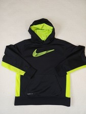 Youth Boys Large Nike Therma Fit Black Yellow Hoodie Applique EUC