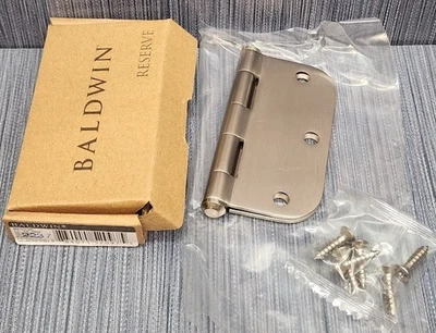 Baldwin Kwikset 9BR7024-002 Radius Hinge Brass 3.5"-5/8 Satin Nickel