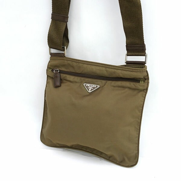 Prada Nylon Khaki Crossbody Shoulder Bag Pre-Owned