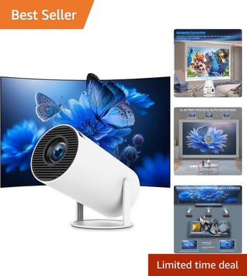 Portable Full HD Projector with Auto Keystone & WiFi 6   Perfect for Any Setup