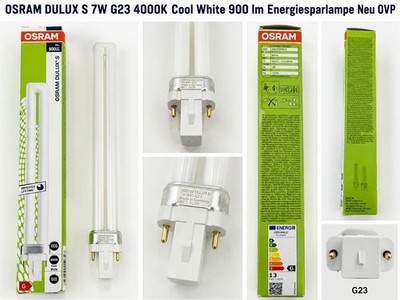 OSRAM DULUX S 7W G23 4000K Cool White 900 lm Energiesparlampe Neu OVP