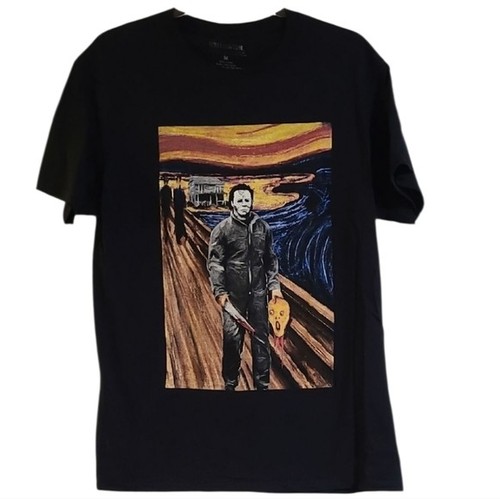 Halloween Black Graphic T-Shirt sz Med. Michael Myers Movie Horror - Picture 2 of 2