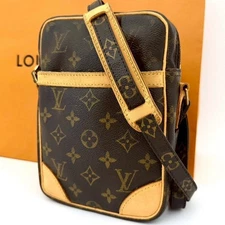 Louis Vuitton Danube Monogram Shoulder Bag Natural Leather