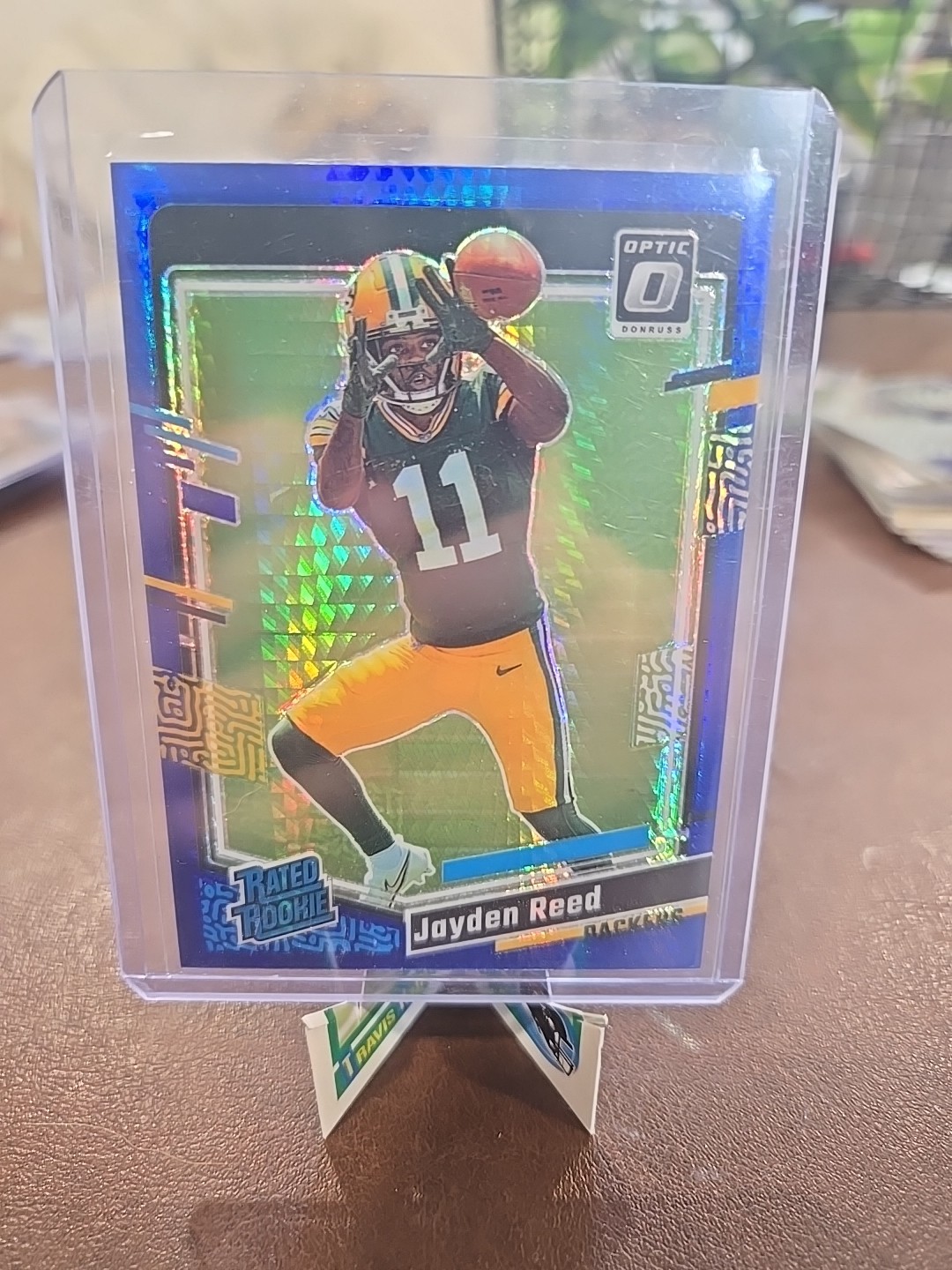 2023 Panini Donruss Optic - Rated Rookie Jayden Reed #239 Blue Hyper Prizm (RC)