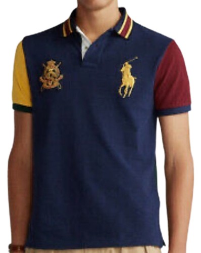 Polo Ralph Lauren Polo Shirt Big Pony Crest Logo Classic/Loose Fit Stripe Collar - Picture 57 of 62
