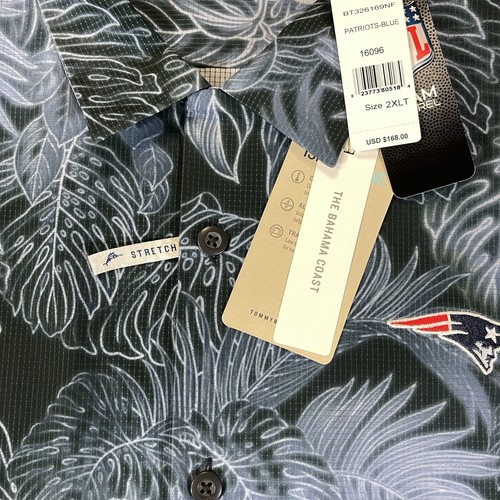 Tommy Bahama New England Patriots Mens 2XLT Button Hawaiian Camp Shirt NWT $168 - Picture 3 of 19