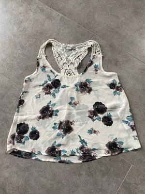 Urban Surface Top Blusentop Gr. S (34/36) creme mit Blumenmuster, transparent