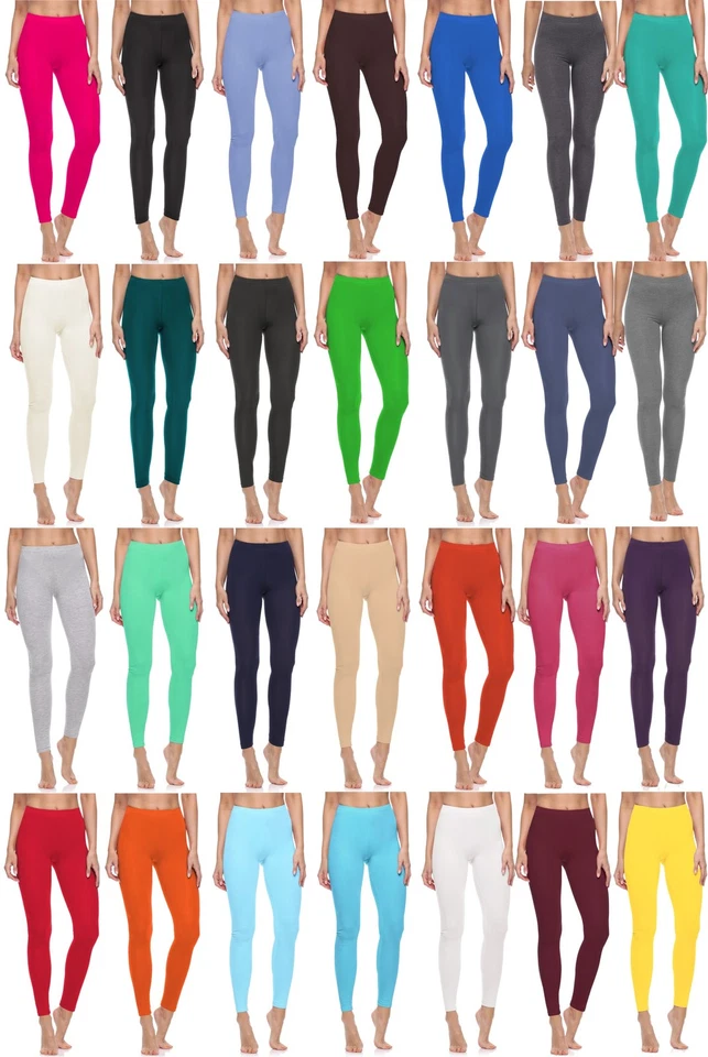 Merry Style Damen Lange Freizeithose Leggings Elastischer Bund Baumwolle XS-5XL