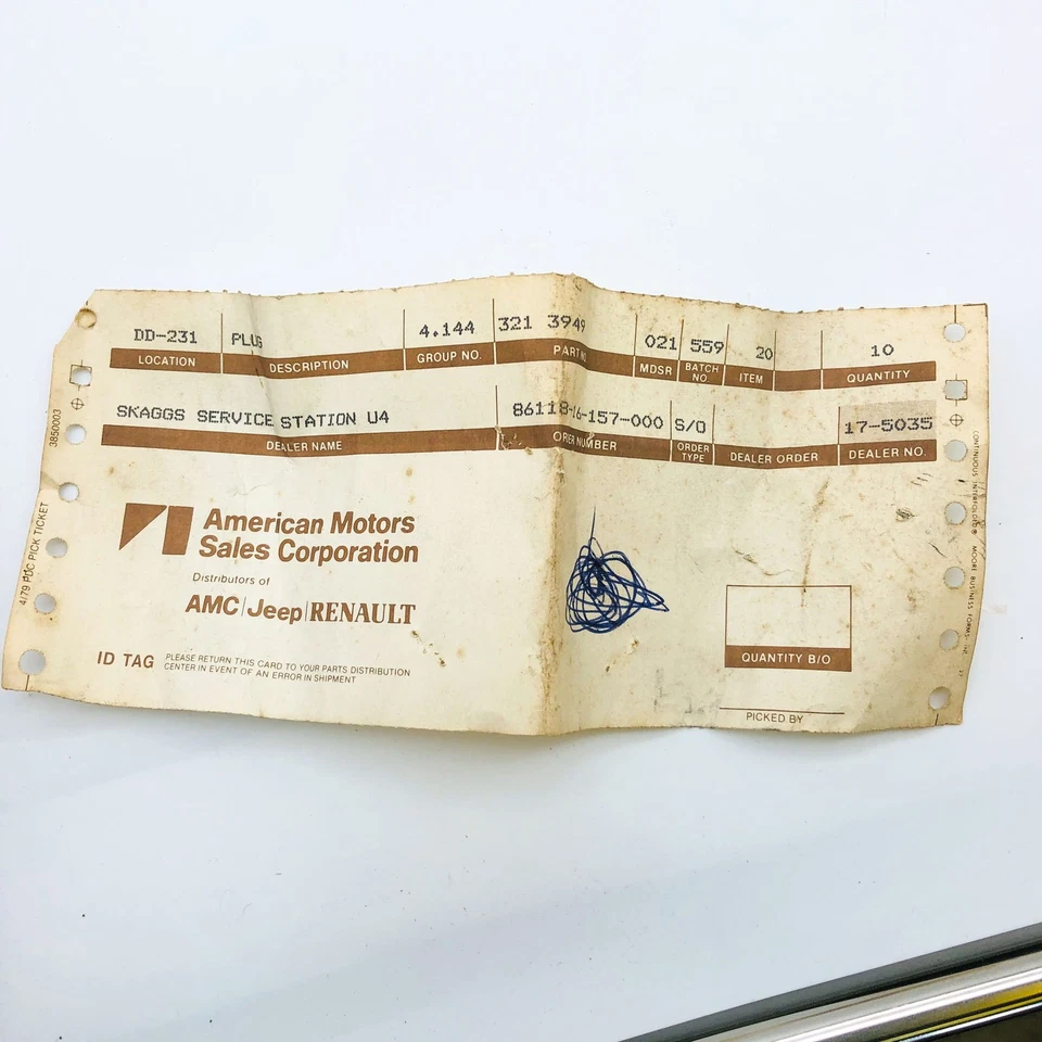 AMC Jeep 3213949 Plug Metering for Vapor Canister OEM NOS 81-86 CJ 5-8 Scrambler Foto 2 de 4