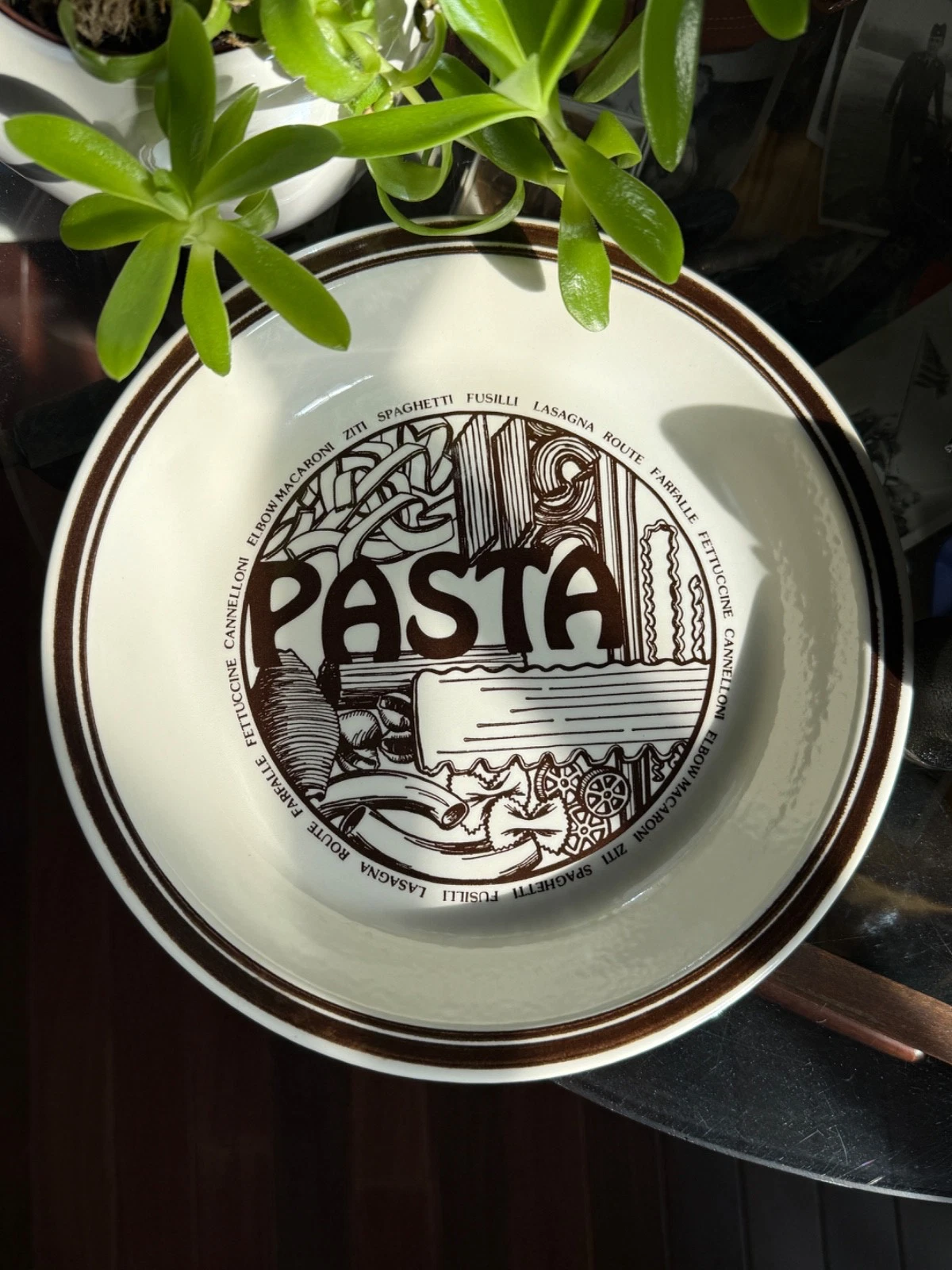 Vintage 1980s Pasta “Pie Plate” with Baked Ziti Recipe on Back