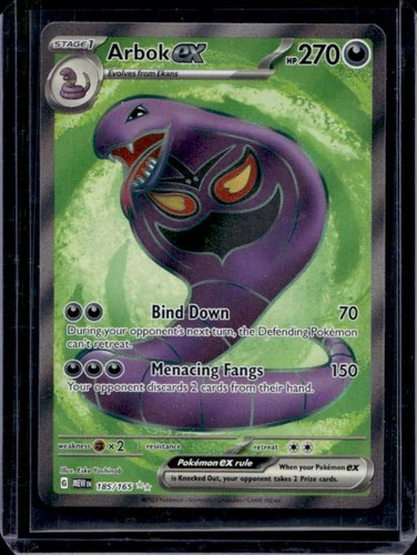 2023 Pokemon SV 151 Arbok ex Ultra Rare #185/165