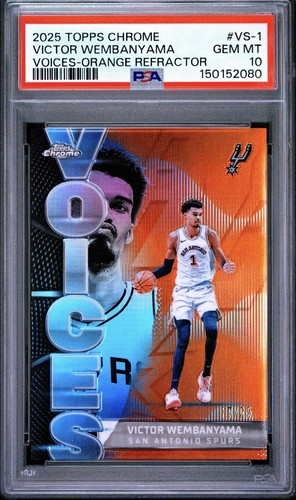 Victor Wembanyama [Refractor Orange] #VS-1 2025 Topps Chrome Voices card