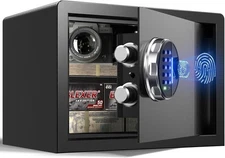 Smart Biometric Safe - (0.80 cu. ft.) Fingerprint Lock Box with Silent Mode,