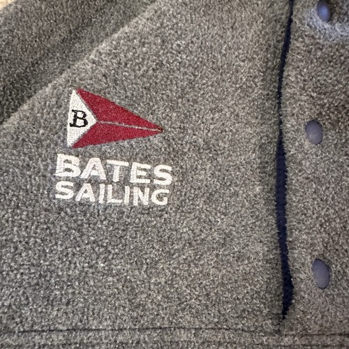 Patagonia Synchilla Snap-T Fleece Grey Embroidered Sz M Bates Sailing Pullover - Afbeelding 5 van 13