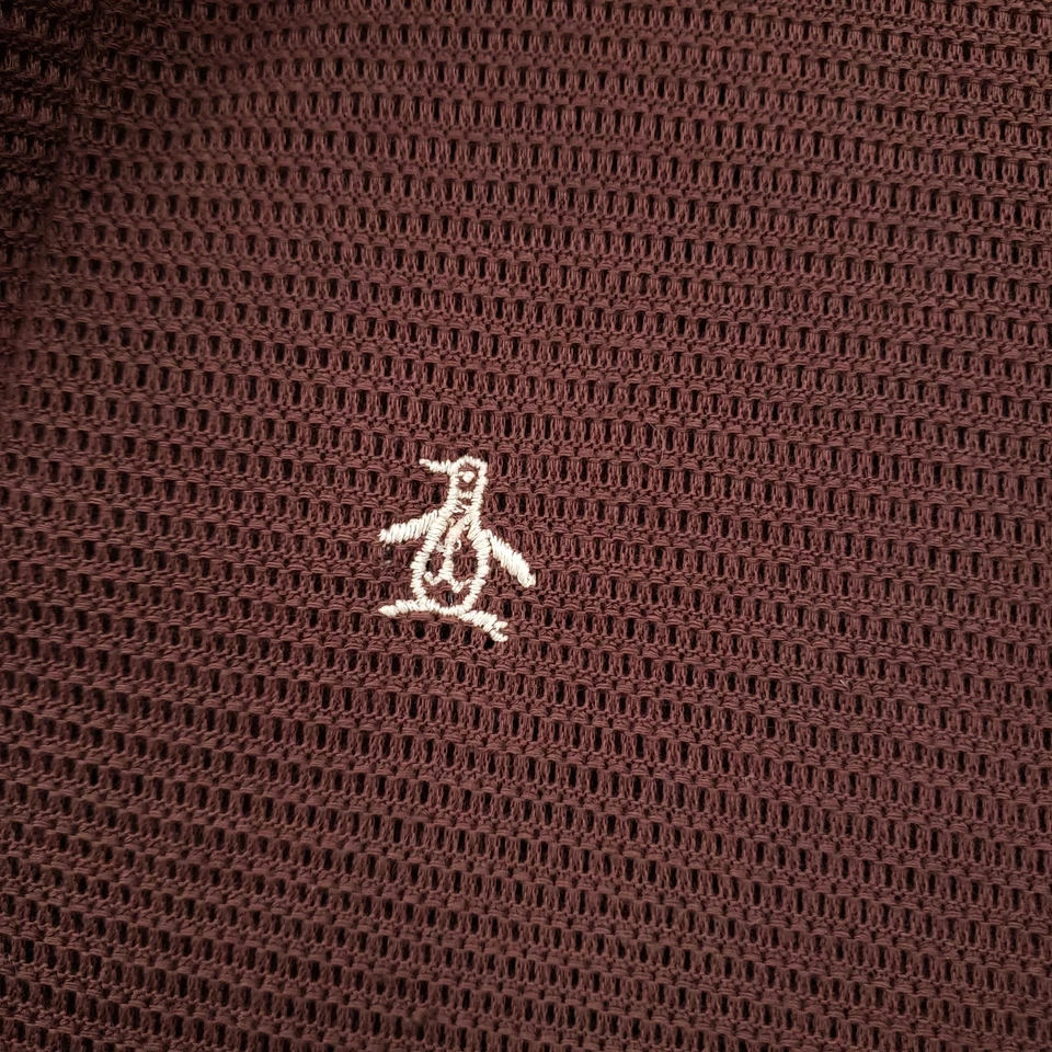 DE COLECCIÓN Grand Slam Munsingwear Penguin Polo Hombres Grande Marrón Ajustado Malla Tejido Foto 3 de 4