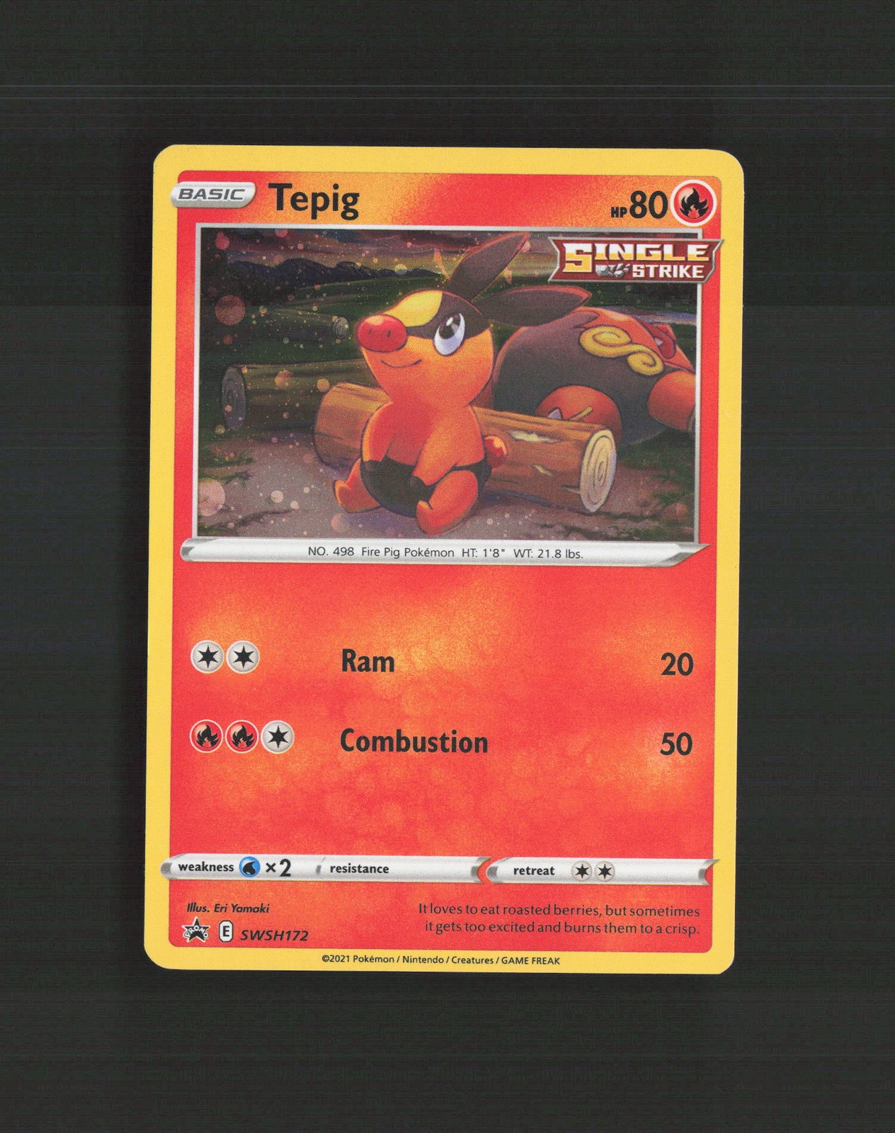 Tepig SWSH172 Sword & Shield Black Star Promo Holo Pokemon Card NM