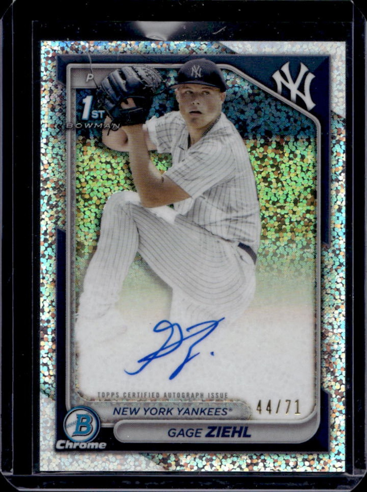 2024 Bowman Draft Gage Ziehl Chrome Auto Sparkles Refractor 1st #44/71