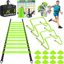 Agility Ladder, Speed Training Equipment Set, 20Ft Agility Ladder, 12 Soccer Con