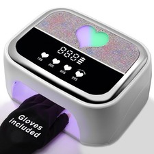 Cordless UV LED White Nail Lamp for Gel Polish, Rechargeable Gel Nail Dryer w...