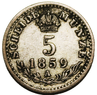 Rare Silver Austria 1859-A 5 Kreuzer~Free Shipping #A403 | eBay