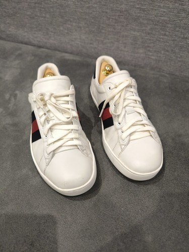 Women's Gucci Gucci Ace Leather ‘White Blue’Low Sneakers Size UK 4.5 EU 37 .5 - Picture 3 of 11