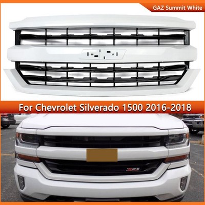 For 2016-2018 Chevrolet Silverado 1500 Z71 Summit White Front Grille Black Grill