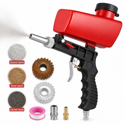 Pneumatic Sand Blaster Gun Portable Air Sandblasting Tool Rust Removal Kit