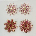 Vintage Faux Pearl Rhinestone Mixed Variety Flower Earring Lot, 34.7g — photo 3