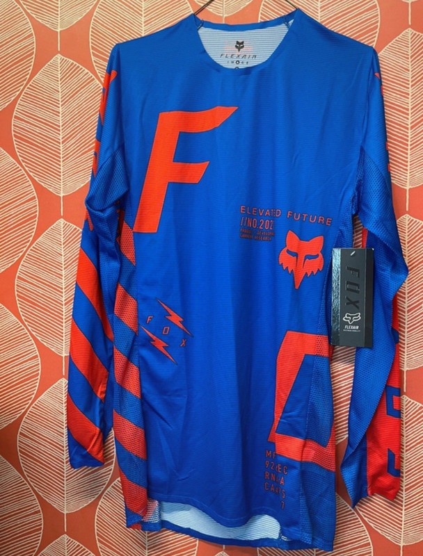Fox FlexAir Rigz MTB Racing Jersey Long Sleeve - Size Small - BNWT - Blue/ Red
