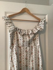 Cider ivory floral ruffle trim midi slip dress Size S