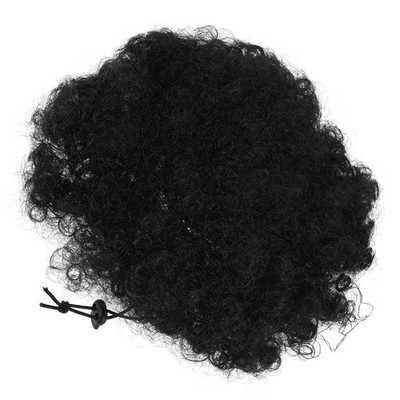 African Drawstring Ponytail Human Hair Extensions Black 8 Inch Large Size