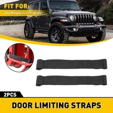 2x Black Duty Heavy Door Limiting Check Strap For Jeep Wrangler CJ YJ TJ JK JKU