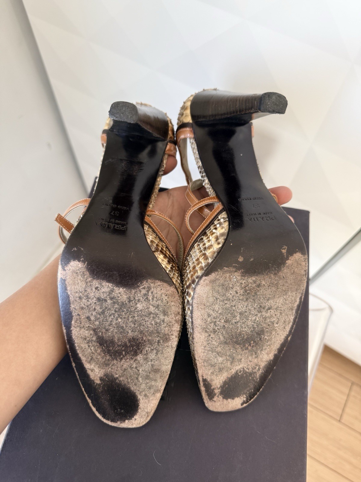 Prada Snakeskin heels - image 8