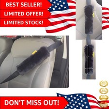Genuine Sheepskin Seat Belt Cover For Cars Airplanes - Plush Comfort Pad