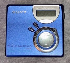 Sony MZ-NF610 Type S Net MD MiniDisc Walkman Portable Player Blue Tested Working