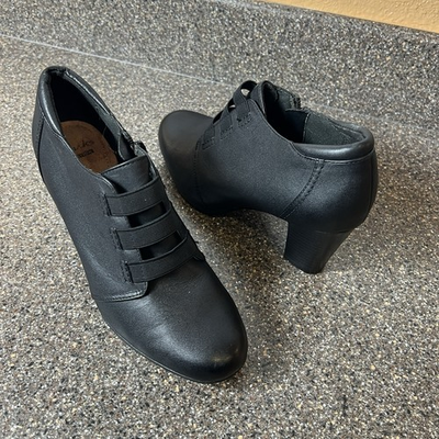 #ad Clarks Collection Shoe Comfort Block Heel Womens 6.5M Black Leather Classic Pump $29.69