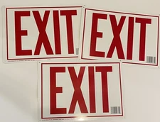 Lot of 3 HY-KO Products EXIT Signs Metal Tin 14" X 10"NOS Made in USA
