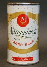 NARRAGANSETT  LAGER FLAT TOP BEER CAN CRANSTON, RHODE ISLAND